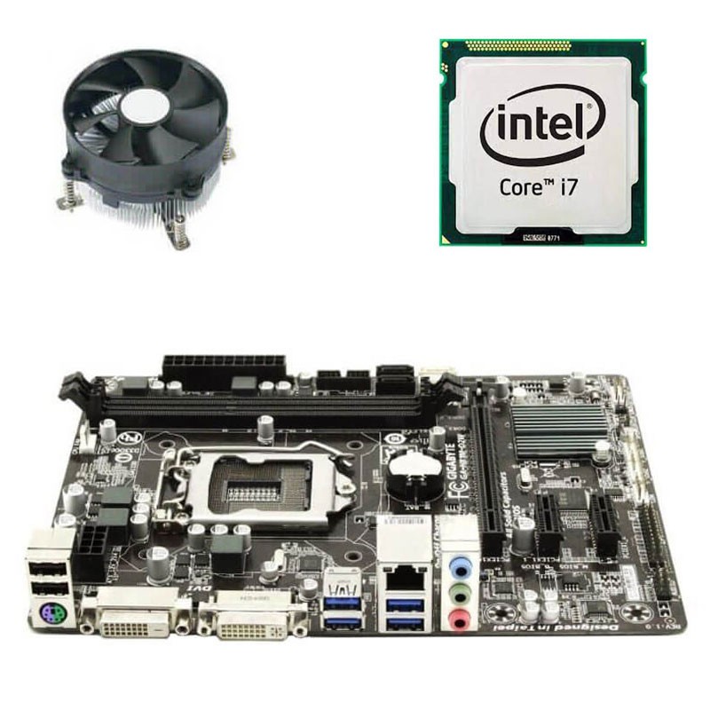 Kit Placi de baza Gigabyte GA-H81M-D2W, Intel Quad Core i7-4790K, Cooler